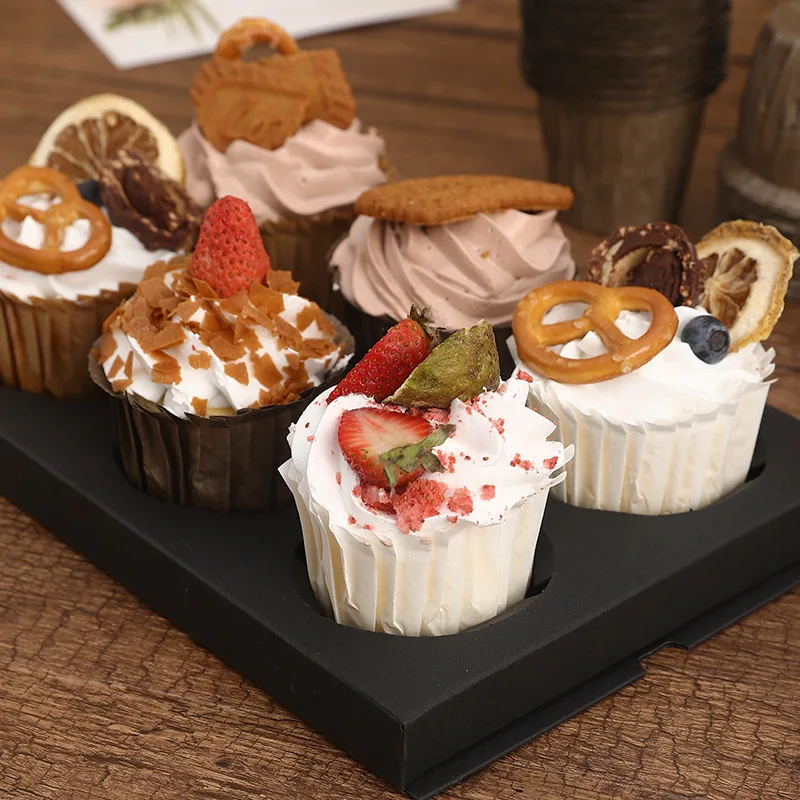 GOYADA 20 scatole trasparenti per torte rettangolari per cupcake, piccoli macaron, mini scatola da forno, scatola da dessert con manici dorati e 20 adesivi per muffin svizzeri (18.5x6.5x6.5x6.5 cm