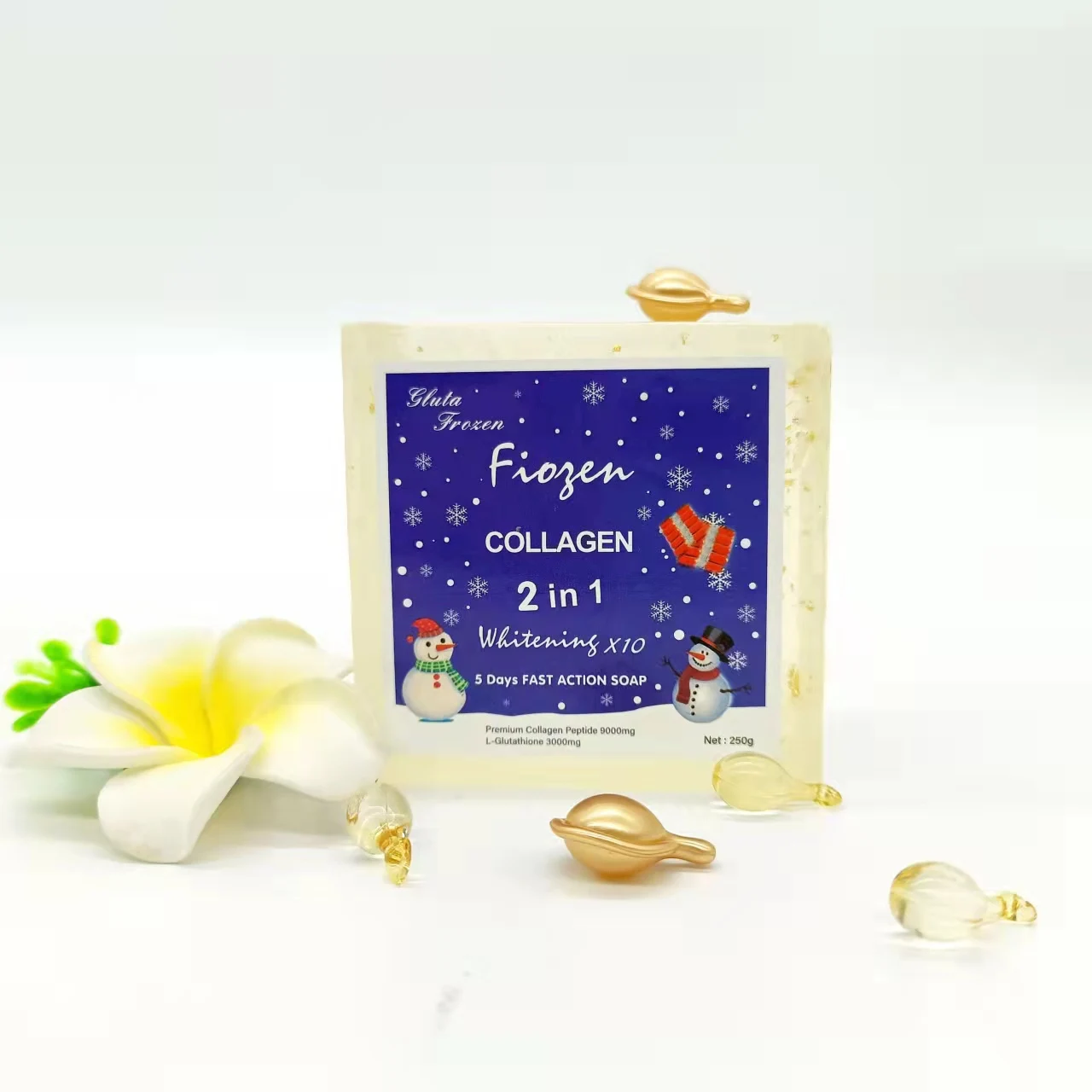 Frozen Collagen Soap Day Frozen OEM Frozen Collagen In Whitening 5D GLUTA  Fast Action Anti-tach