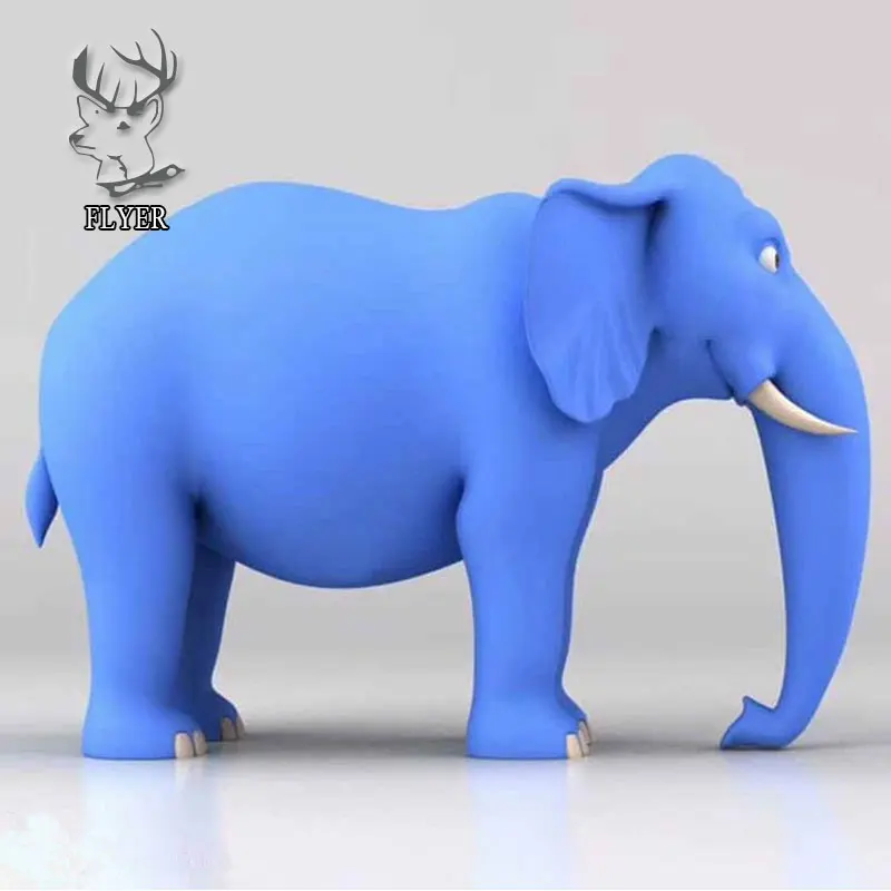 Artificial Outdoor Garden Decoration Animal Statue Large Fiberglass Resin 3d Elephant Statues