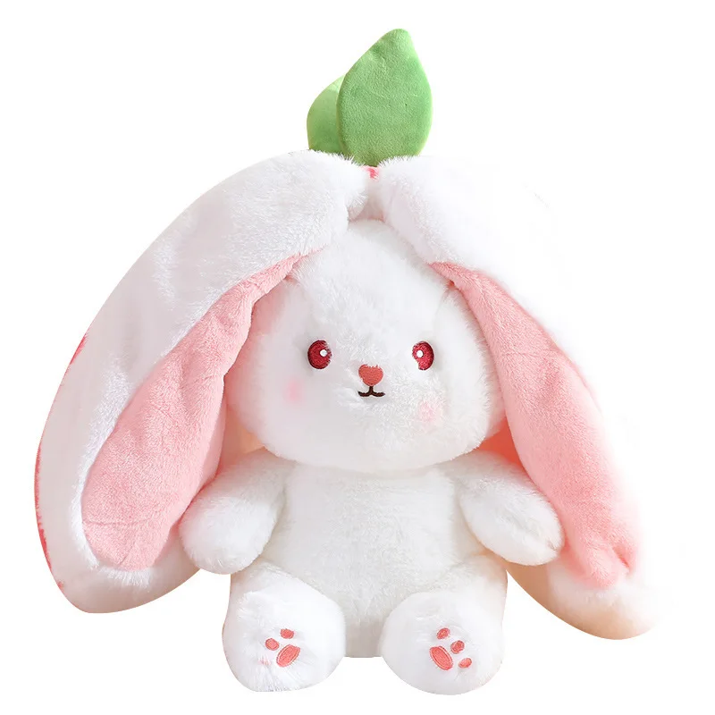 IN STOCK Soft Kawaii Cute Plushie Peluche Strawberry Carrot Rabbit Pillow Cushion Stuffed Fruit Animal Bunny Rabbit Plush Toy