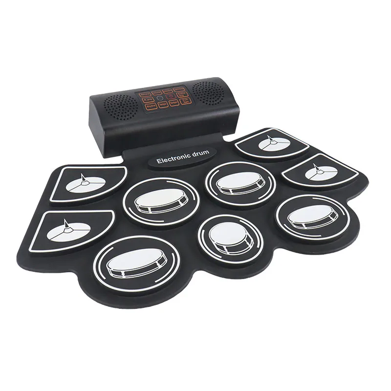 Electronic Roll up Drum Set Kit Educational Music Toy Drum Foldable Usb Mini Percussion Instrument for Practice