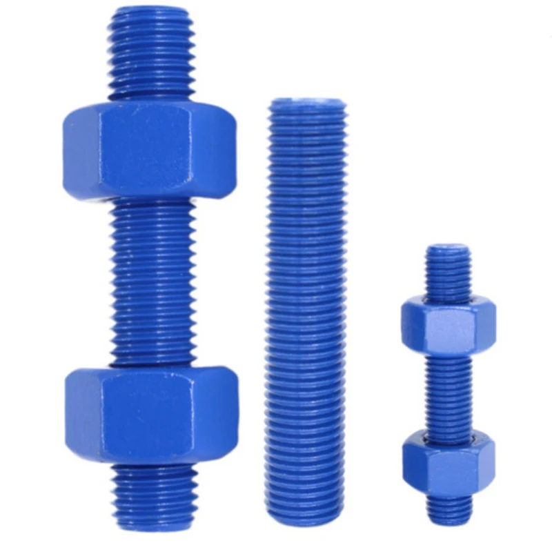 Blue Nylon Full Thread Rod,Nylon Round Rod Threaded Plastic Threaded
