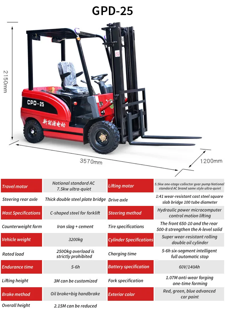 New Montacargas Forklift 1500 Kg Loading Electric Forklift Lifting