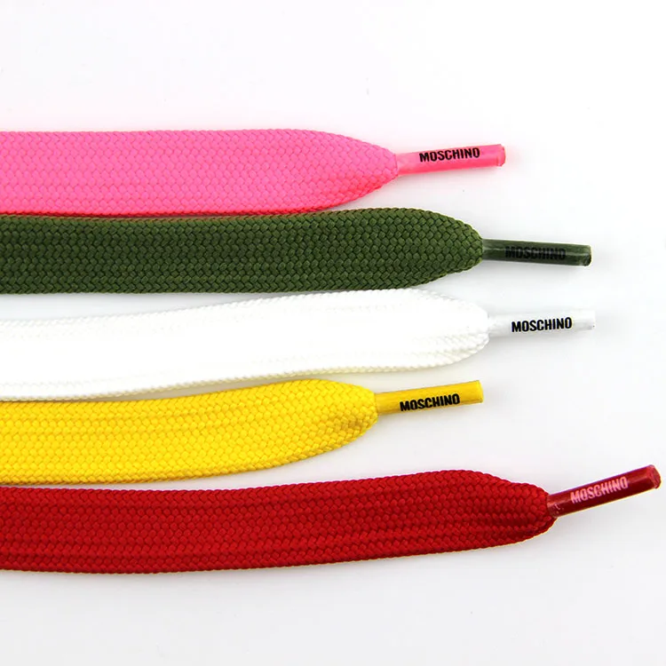 Xinda Factory Price Popular 16mm 18mm Custom Fat Shoe Laces Super Wide Polyester Flat Shoe Laces Pink Color Shoelaces
