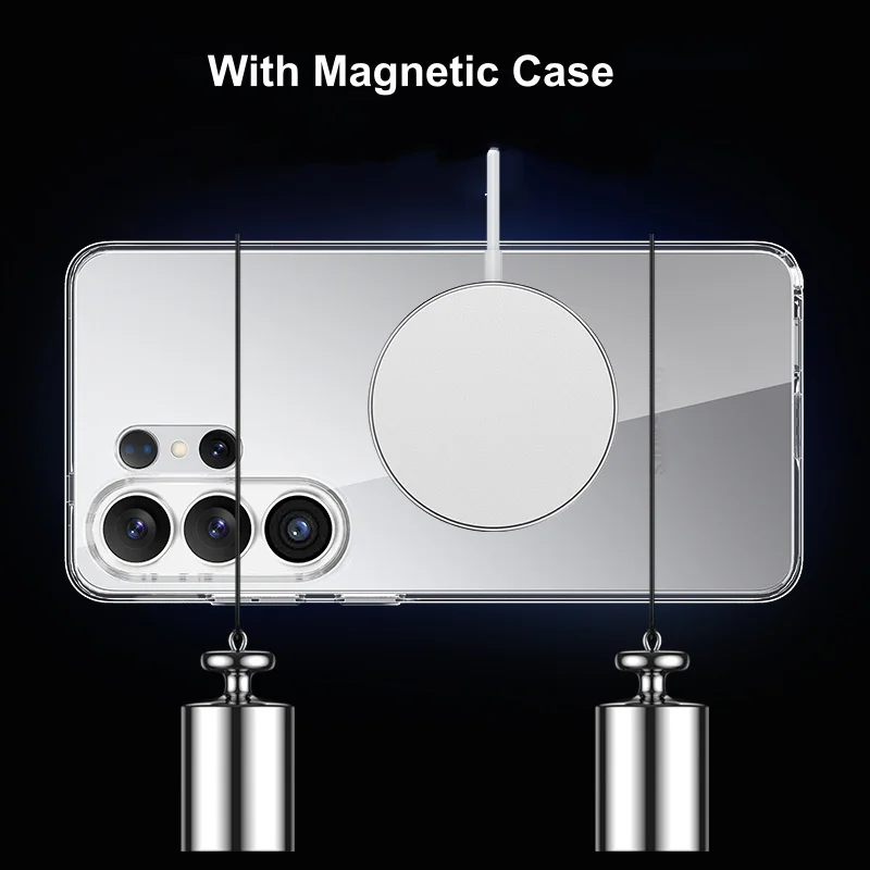 product customized shockproof anti yellowing transparent magnetic mobile phone case lens protective for samsung s26 ultra s26 oem-8