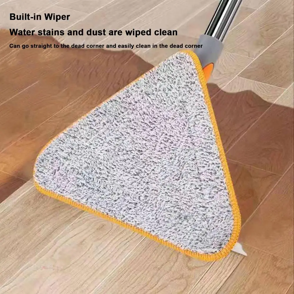 360 Degree Rotatable Triangle Deep Cleaning Mop Long Handle Window Cleaner Dry Wet Mop Dust Remover Wall Mop