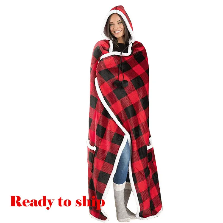 oversized sherpa hoodie blanket