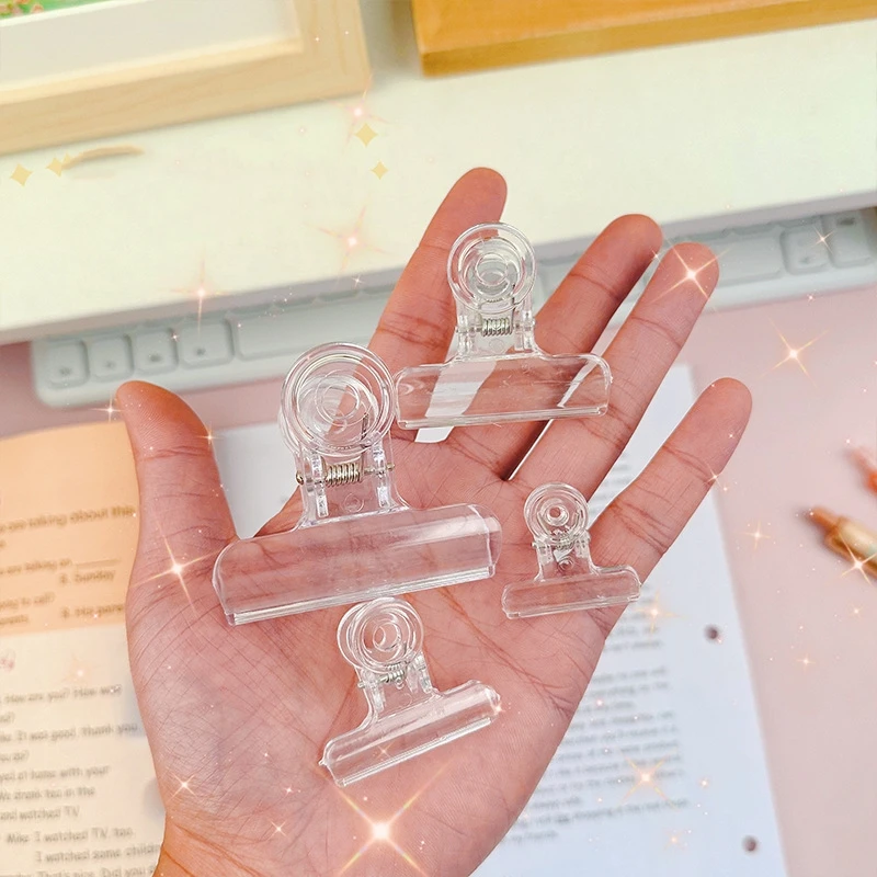 Colorful Plastic Paper Clips Acrylic Clip Stationery