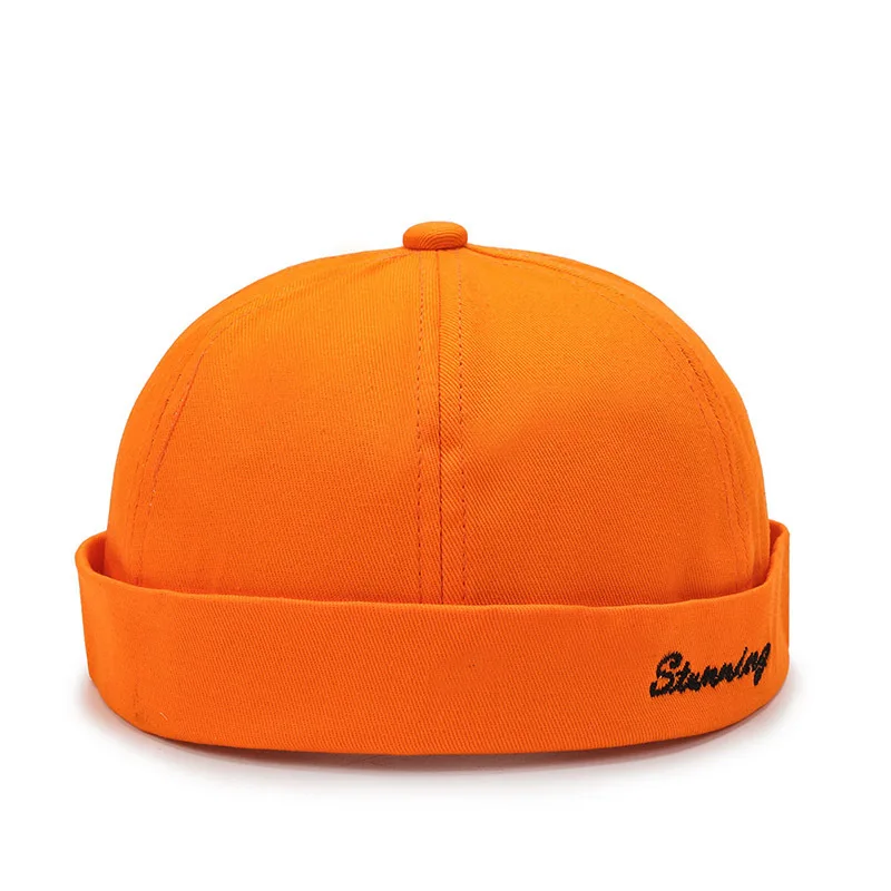 MIO Customize Brimless Caps Custom LOGO Brimless Hat Fitted Brimless Hat Adjustable Docker Cap Rolled Cuff