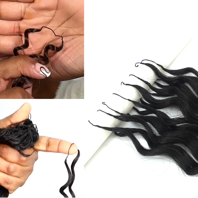KAMA Brazilian Remy Human Hair Feather Crochet Kinky Curly Extension