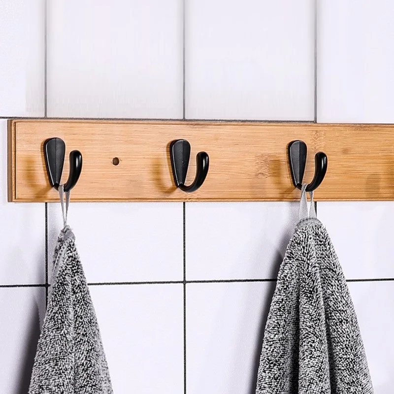 Factory Direct High Quality Bamboo Wall-Mounted Coat Rack Modern Simple Coat Hooks Light Luxury Home Hook