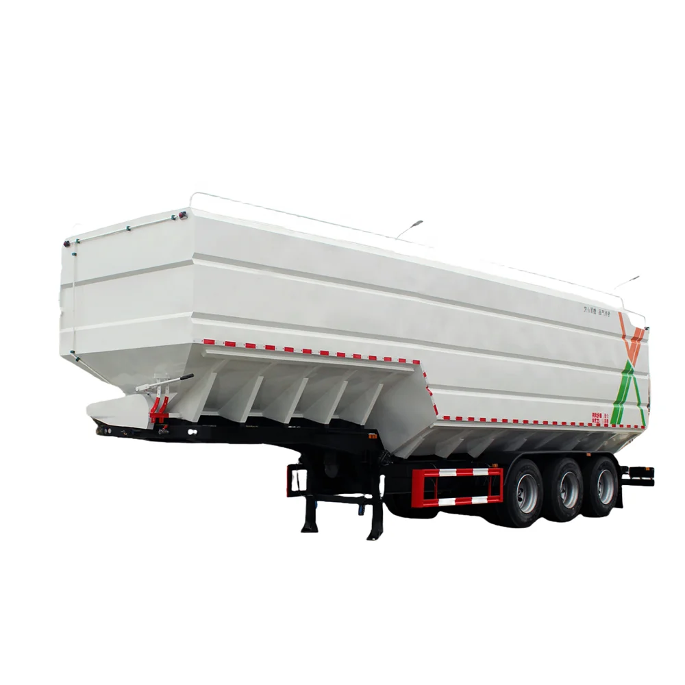 Three Axles Bulk Poultry Feed tank Semi Trailer Hydraulic Auger Animal Feeding Trailer at Good Price