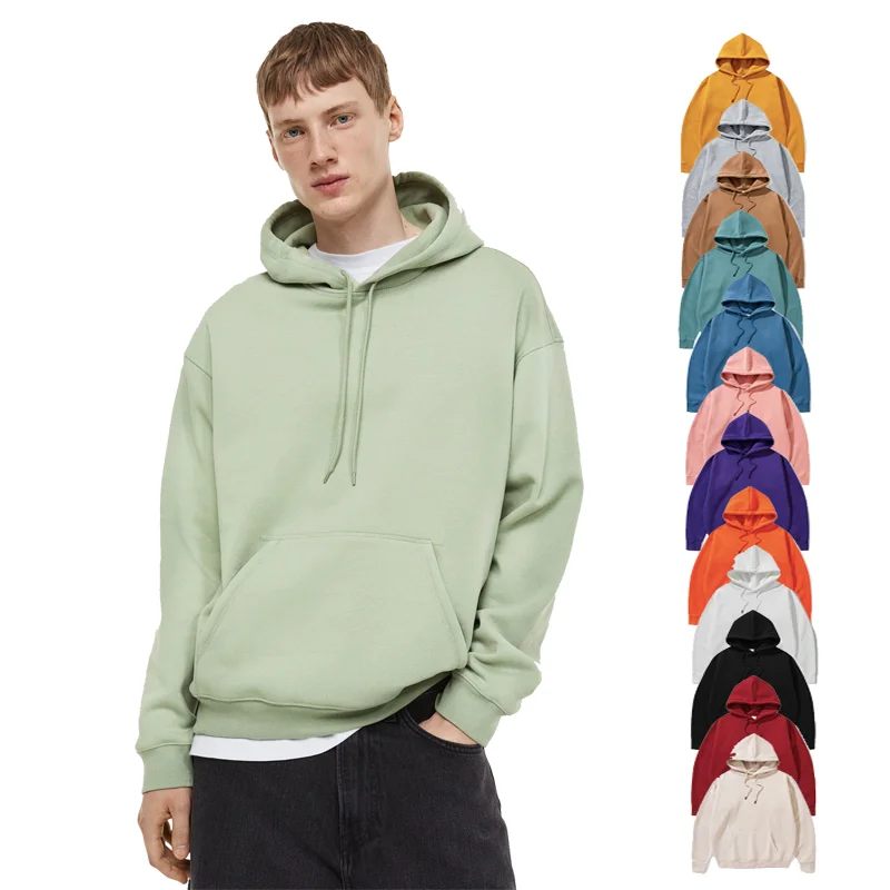Custom Logo Men's Pullover Hoodie - 100% Cotton Sweatshirt