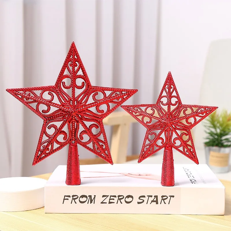 15CM Christmas Tree Topper Star Treetop Decoration for Christmas Home Decoration Christmas Treetop 3D Hallow  Star Topper