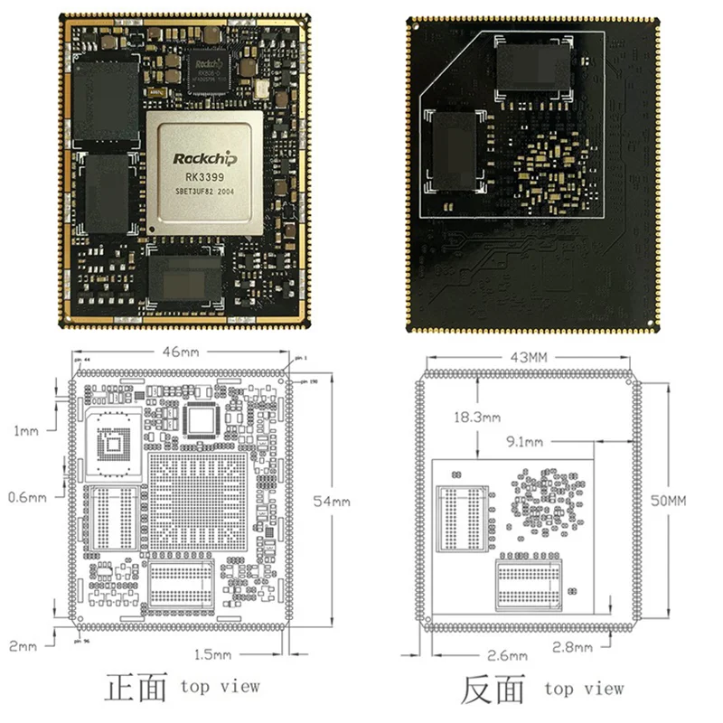 Rongpin RK3399 Development Board - Six-Core A72+A53, 2GB RAM, 16GB