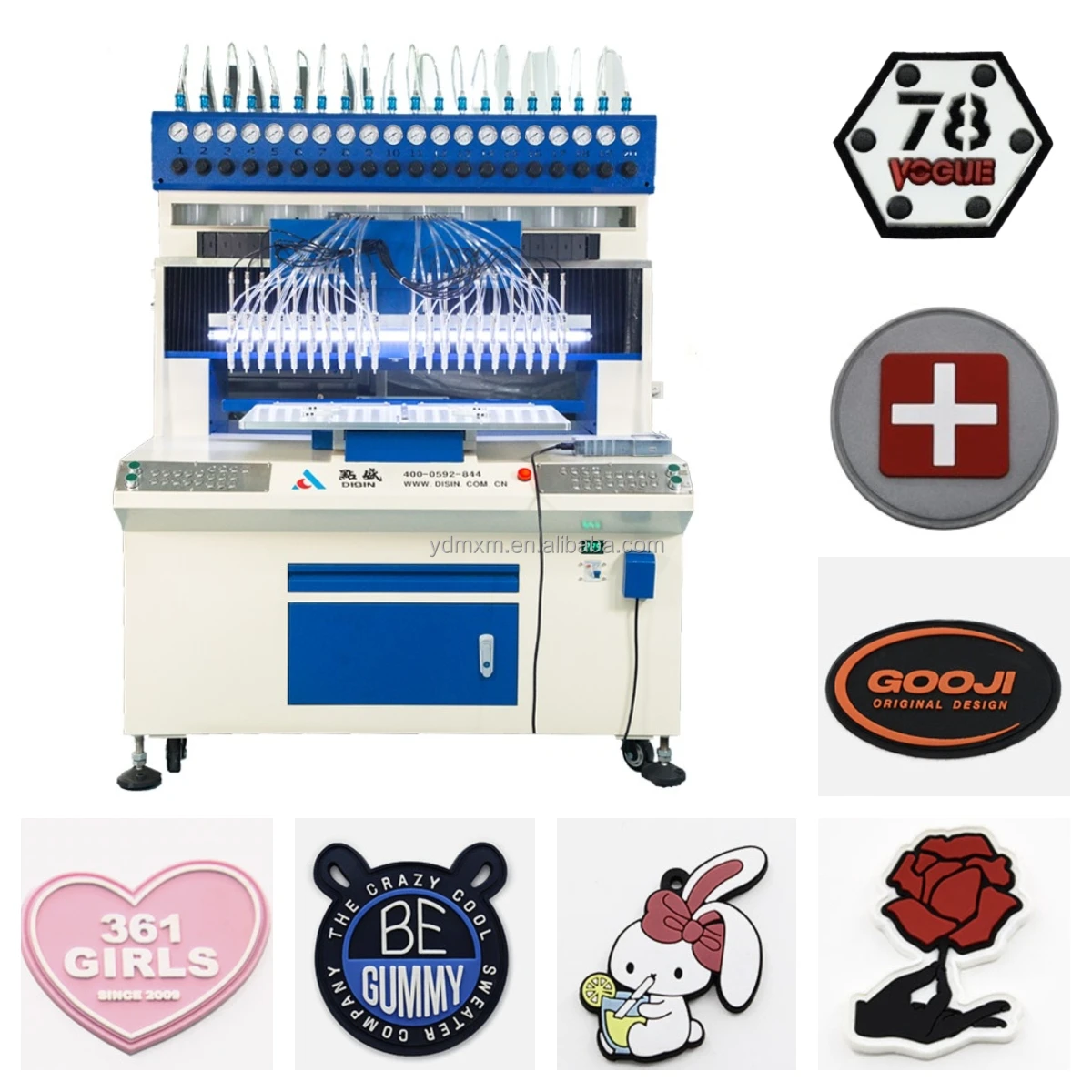 Automatic PVC Rubber Card Sets Making Machine  for Slipper Surface 3d Soft Pvc Keychain Machine