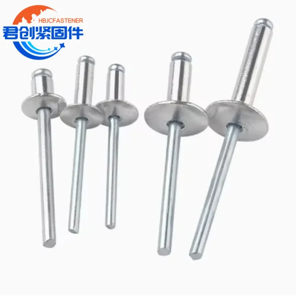 DIN7337 Standard Blind Pop Rivets 3/16 5/32 Flat Dome Type Screws in Brass Material Aluminum Steel Large Flange Head Fasteners"