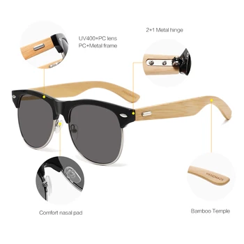 2024 Trendy UV400 Polarized Wooden Sunglasses Factory Wholesale Customized Logo Fashion Sunglasses