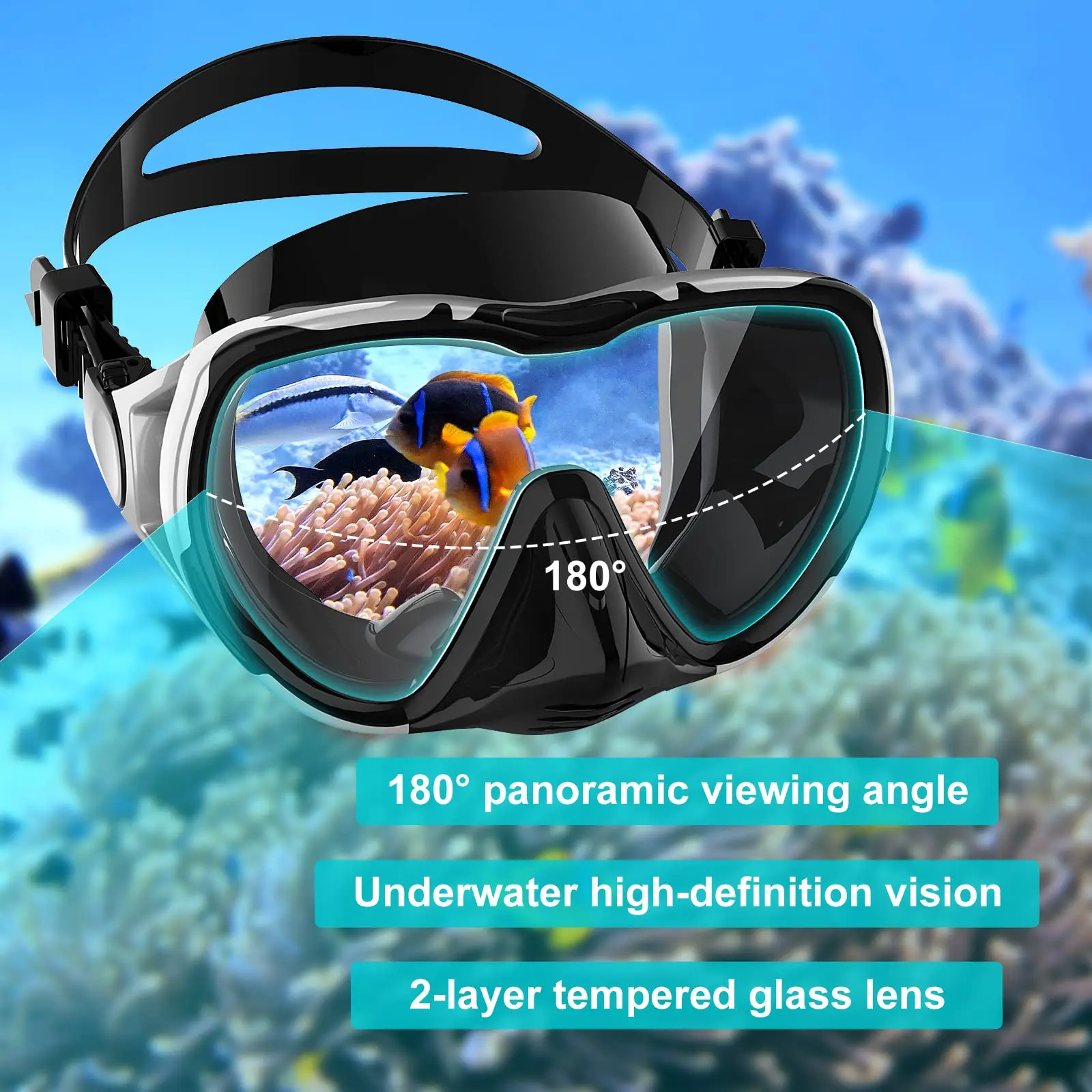 Adult Diving Mask Underwater High Definition Vision 3d Nasal Mask ...