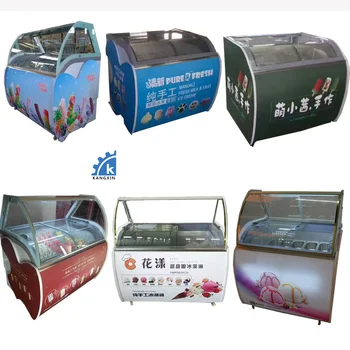 新しいタイプのアイスクリーム冷蔵庫ディスプレイ冷凍庫10/12/16トレイ