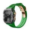 (Negro transparente)(Botón de oro rosa) Verde