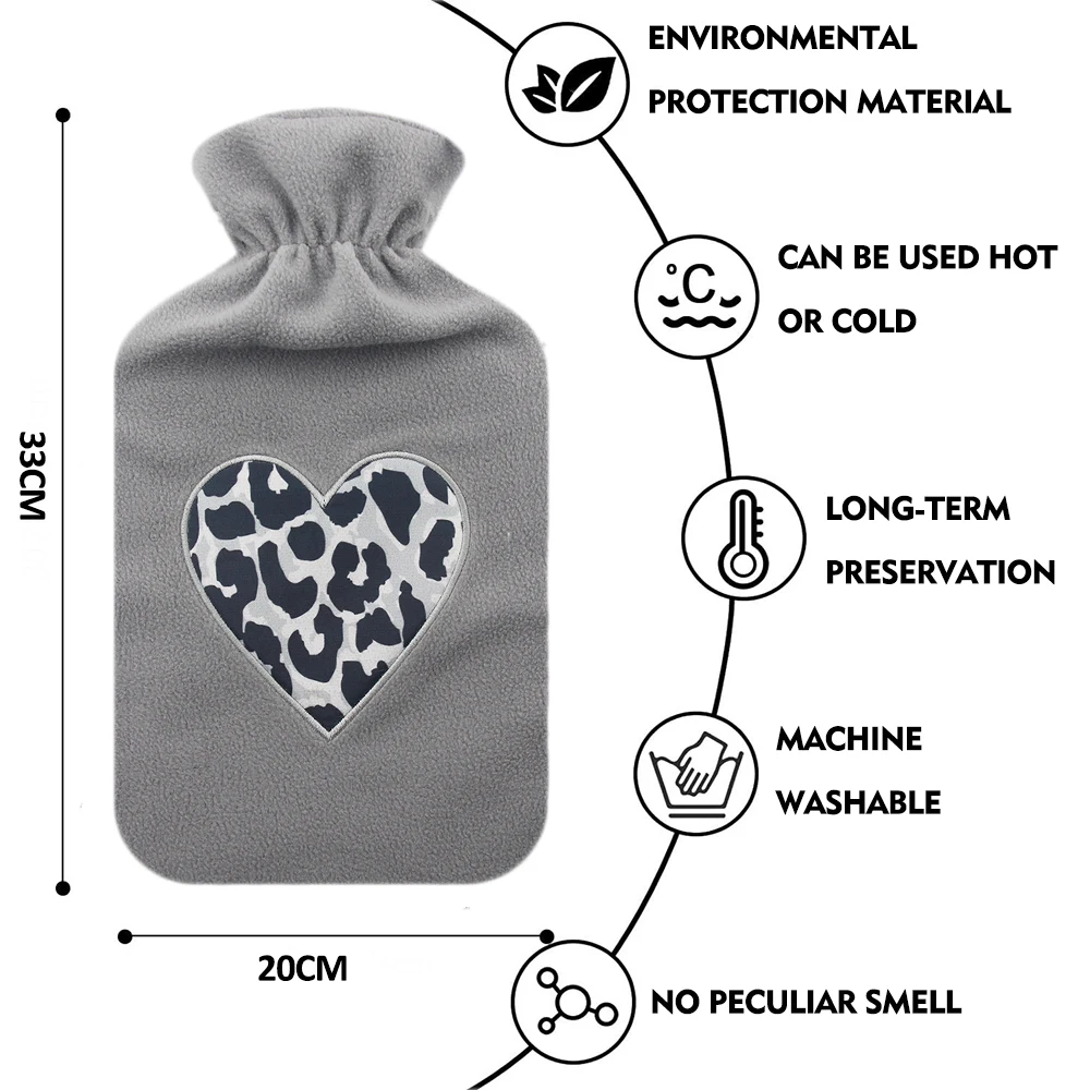 chian supplies custom reusable removable 2l pvc rubber waterproof hot water bottle bags fleece cover for girls