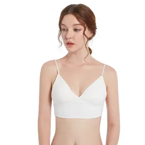 Direct Factory Wholesale Women's Smooth One-Piece Adjustable Back Button Bra Comfortable Sexy Embroidered Bra