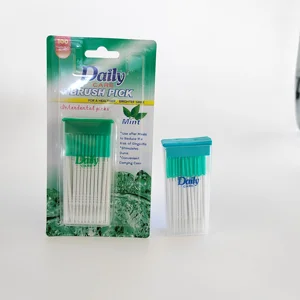 Daily Care ISO CE Fresh Breath Mint Flavor Multi-purpose Soft Brush Interdental Toothpick Bendable Plastic Toothpick