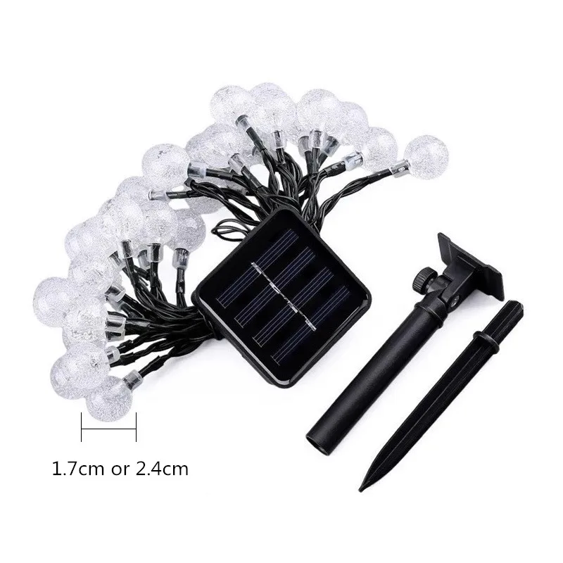 Уличная пузырьковая гирлянда 7 м/50 светодиодов многоцветные водонепроницаемые рождественские гирлянды с хрустальными шариками для дома сада