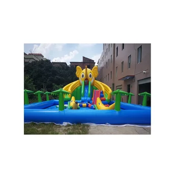China Blow Up Inflatable Water Slide For Above Ground Pool Kids Swimming Pool With Slide Inflatable Water Detached Pool Slide