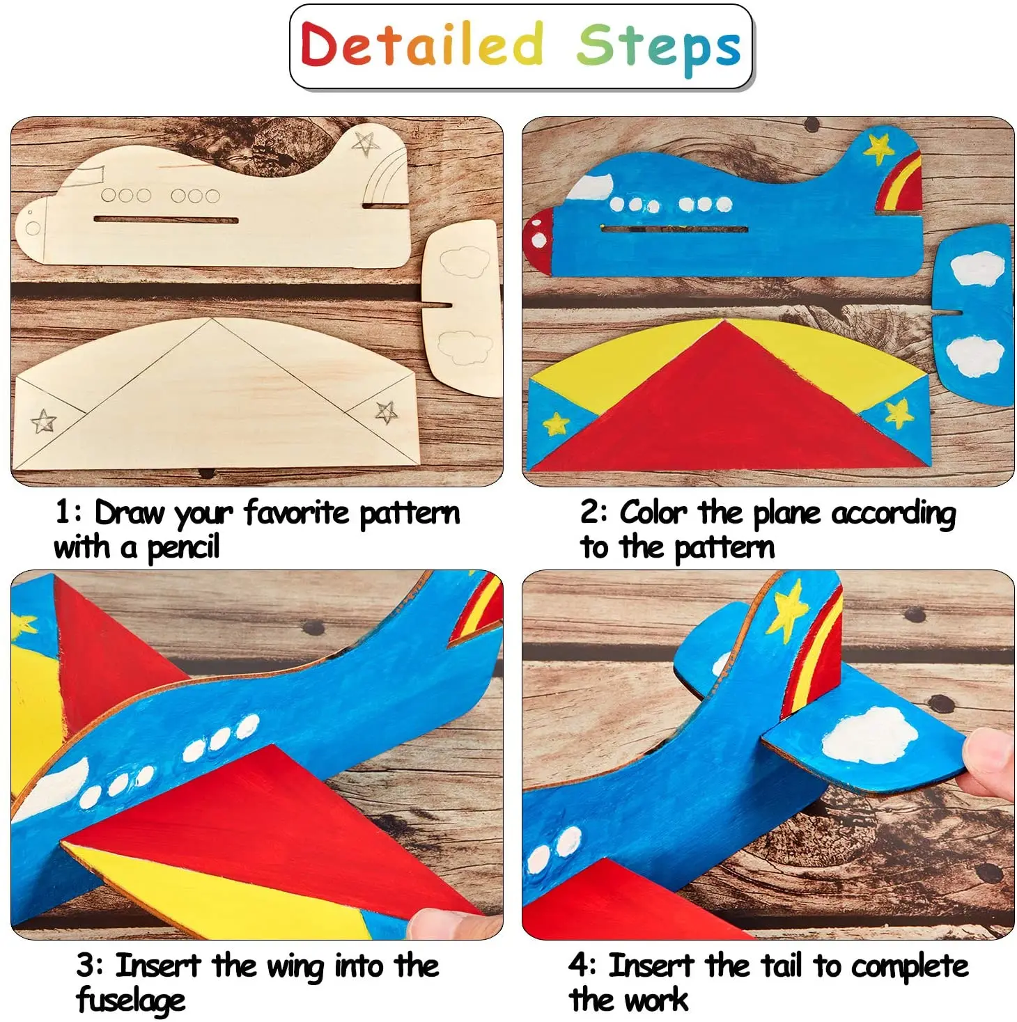 Kit 20 Aeroplani In Legno Toyvian – Modelli Fai Da Te Da Dipingere Per Bambini, Compleanni E Feste - 2