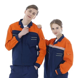 High Visibility Safety Uniform Sets Yellow Navy Reflective Men Women Workwear