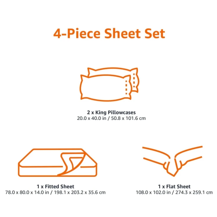 Deep Pocket 1 Fitted Sheet 1 Flat Sheet 2 Pillowcases Luxury 4-Piece Microfiber Bedding Set for Home Hotel Use supplier