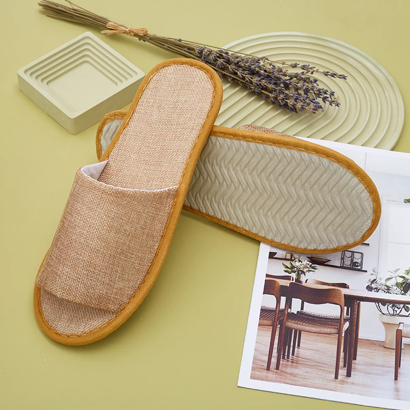 Hotel Spa Slippers Bulk Disposable Ecofriendly Custom Logo Durable Breathable Linen Buy