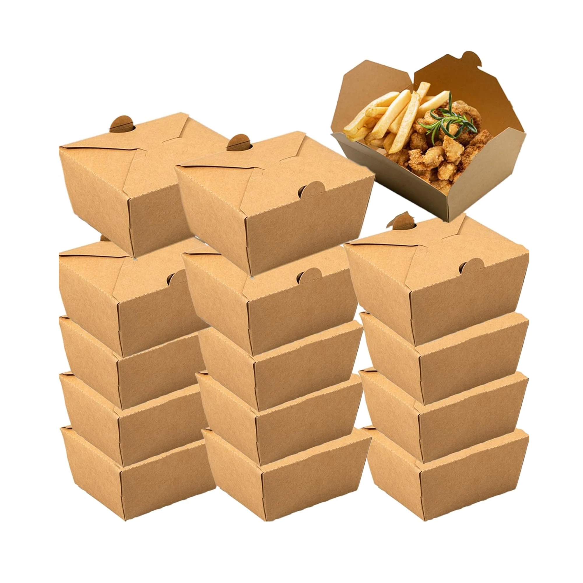 Customized Size Food Grade Takeaway Box for Fast Food and Beverage Delivery