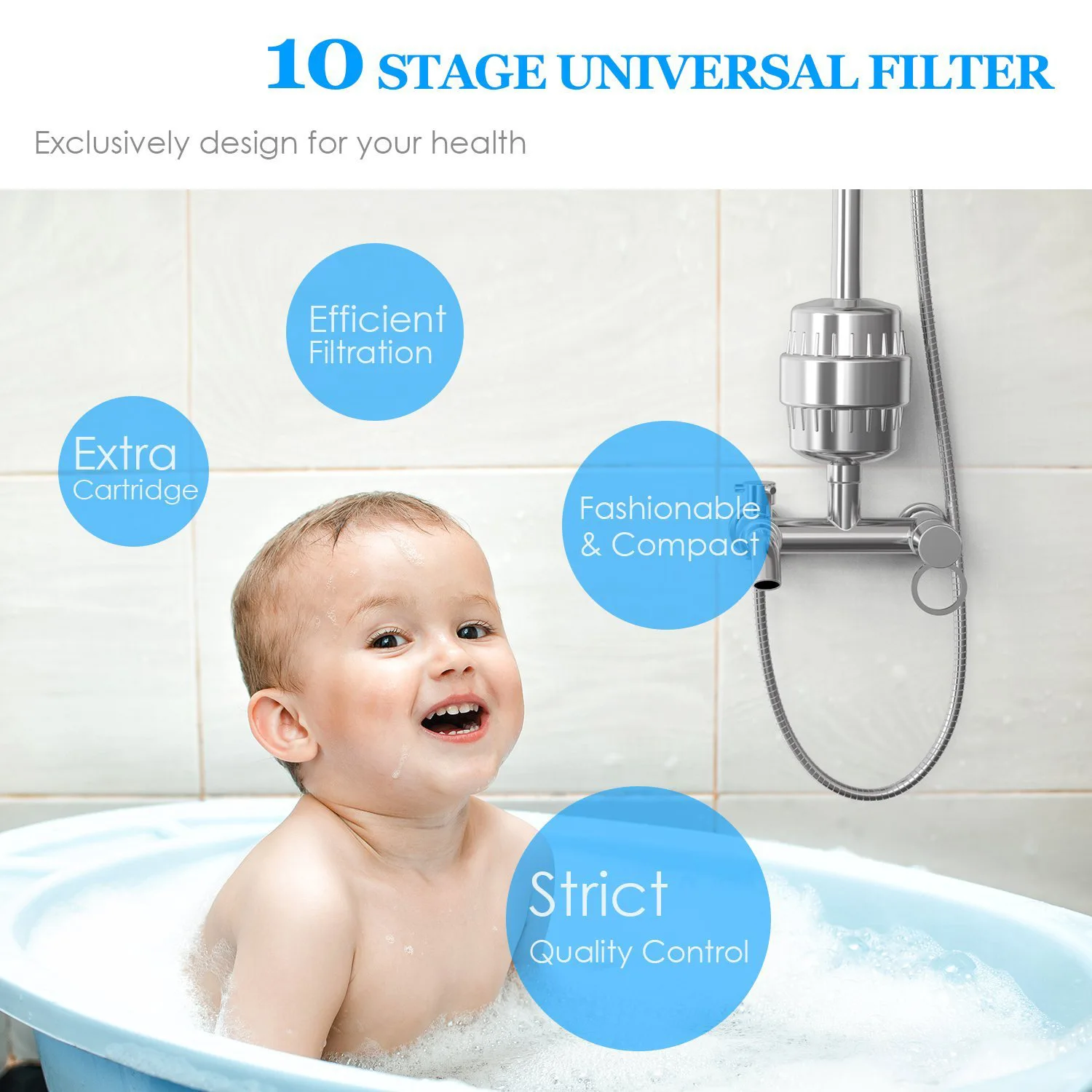 High Quality Universal 15 18 20 Stages Shower Filter With Carbon Kdf