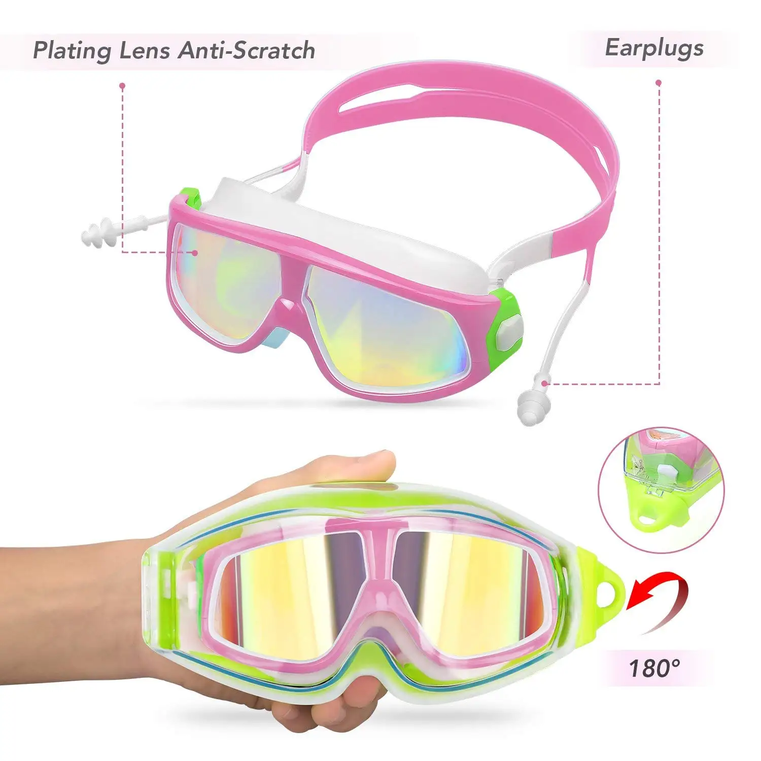 Manufacturer Sell Plating Swimming Goggles Kids Anti Fog Waterproof Big Fram Swimming Glasses