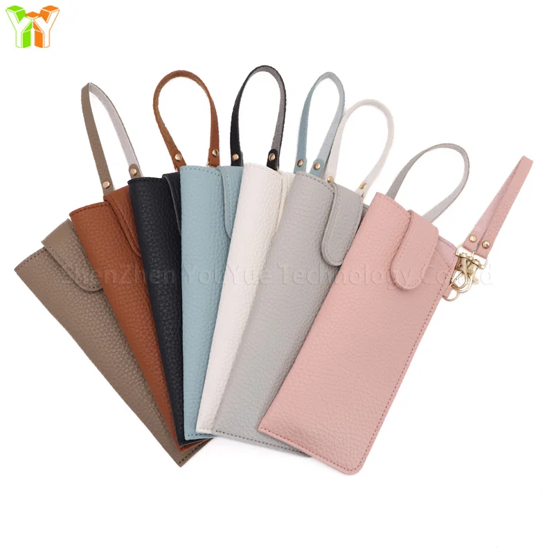 PU Leather Eyeglass Case – Slim Soft Glasses Pouch With Cleaning Cloth | Portable Glasses Bag