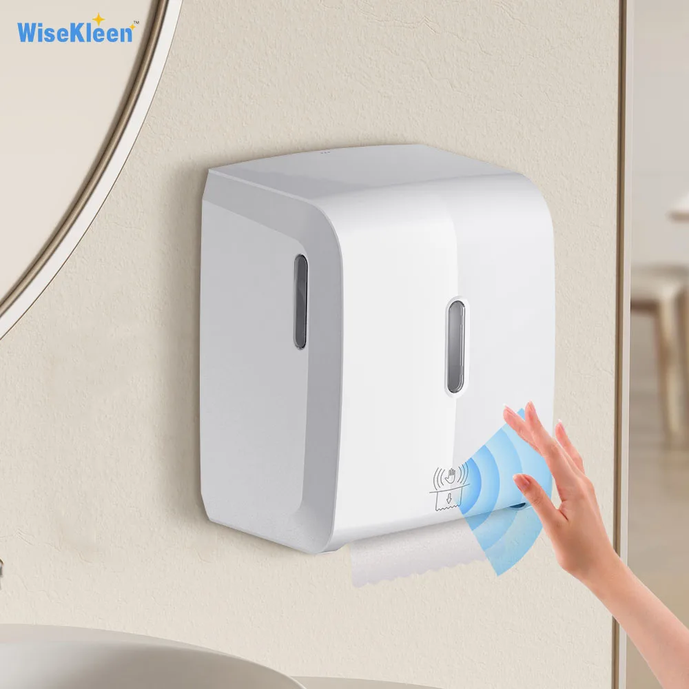 Kitchen Bathroom Battery Operated USB Automatic Auto Cut Sensor Toilet Tissue Jumbo Roll Paper Towel Dispenser