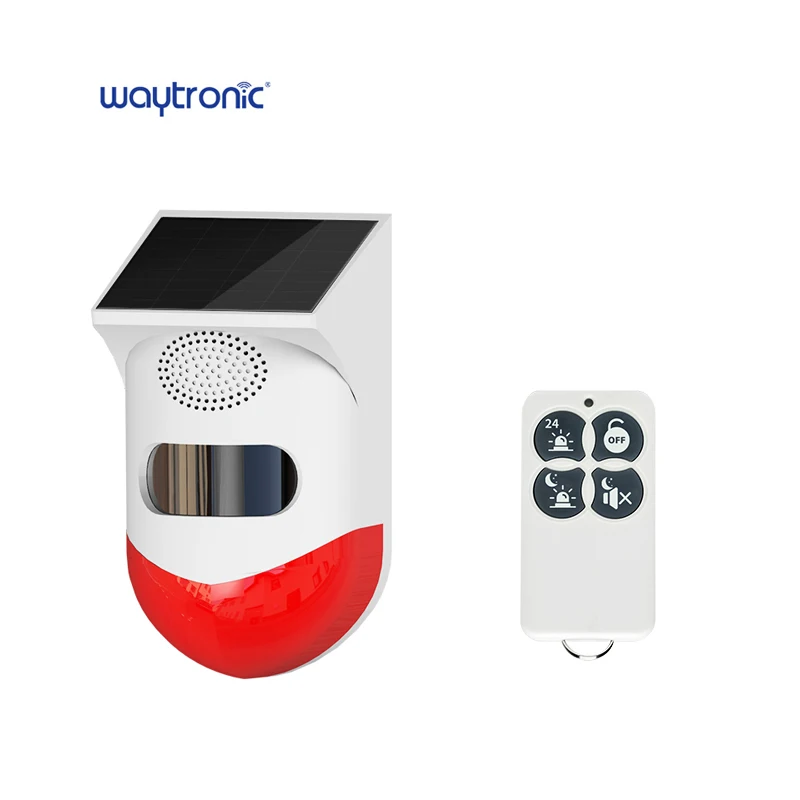 Wireless Remote Control PIR Senors Alarm Outdoor Waterproof Solar Powered Infrared Motion Induction Voice Alarm