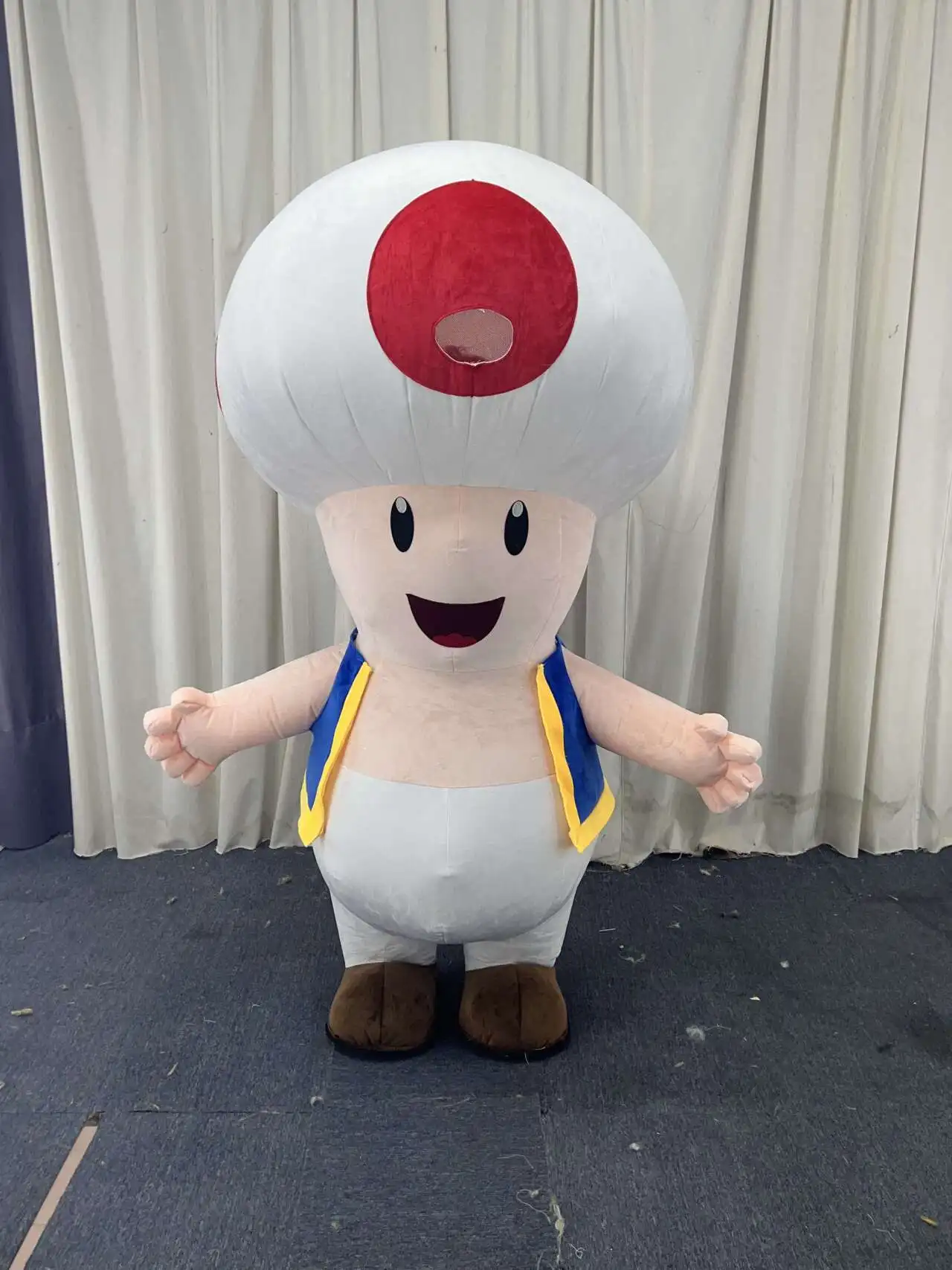 Custom Christmas Stuffed Walking Inflatable Mascot Costume Mushroom Toad Costume for Adult