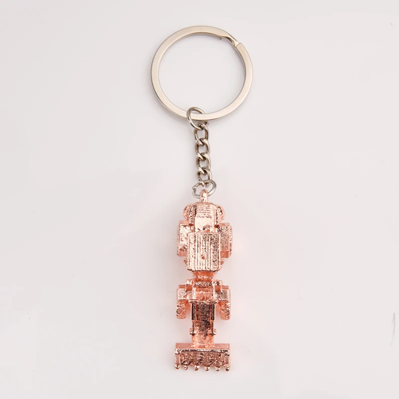 Custom Enamel Metal Hoisting Machine Key Chain Excavator Shape