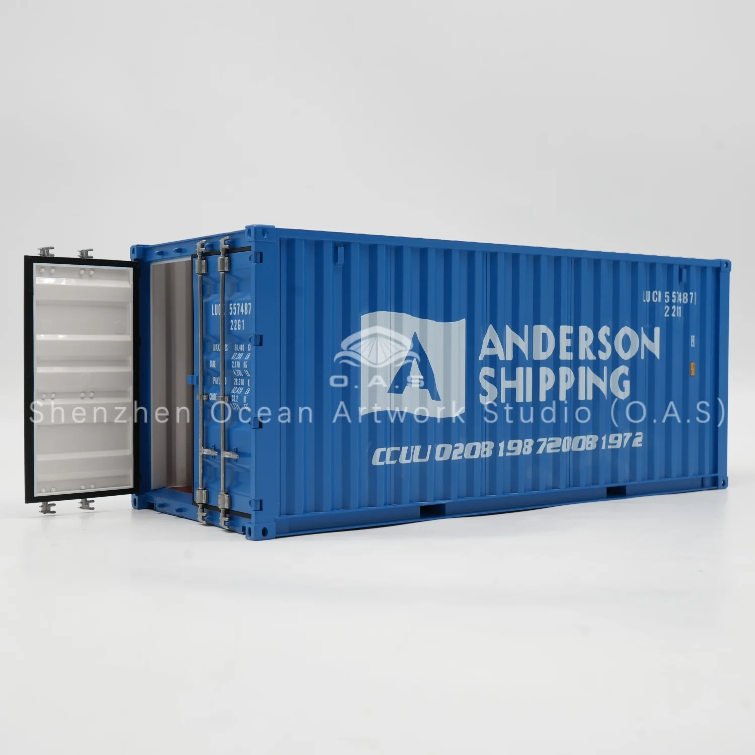 【L】O.A.S Container Model Factory Skræddersyet Skala 1:20 Plastikhåndværk Fragtskibe ANDER Container Model