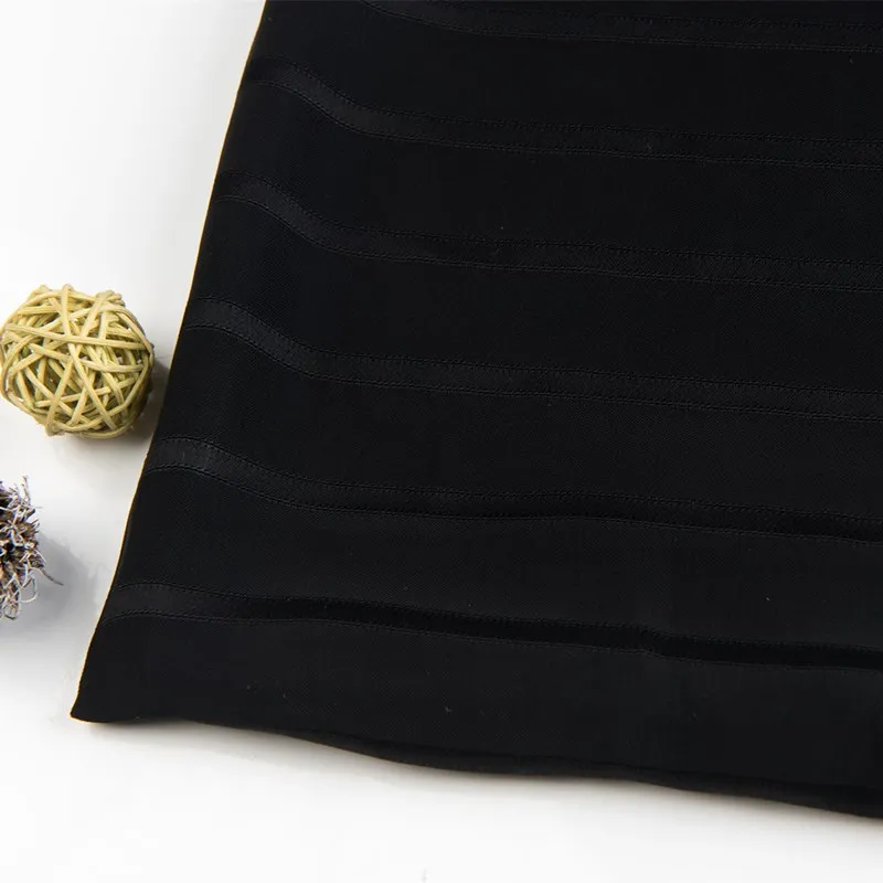 Ацетатная вискоза, черная шелковая полосатая ткань для одежды
