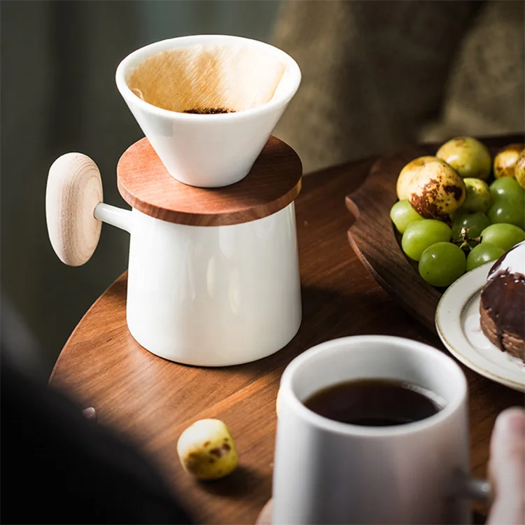 Аксессуары для медленного заваривания кофе красная керамическая фарфоровая капельница домашнего офиса и кафе