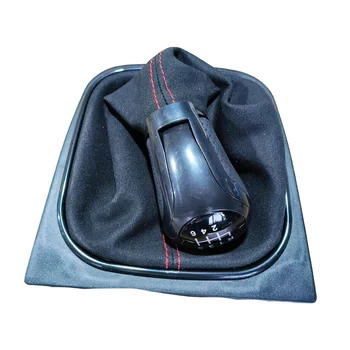 CNWAGNER Custom Stitching Shift Knob Complete Gear Shift Lever Knob Applicable for Golf 5 6 SPEED
