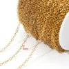 3mm wide, 0.4mm diameter circular chain gold