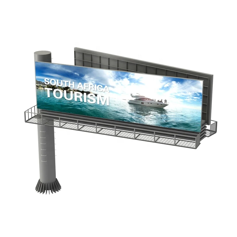 Outdoor Highway Steel Structure Unipole Billboard Signage Steel