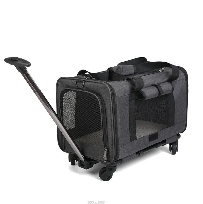 Custom Pet Carrier Travel With Wheels Removable Rolling 4 Wheels With