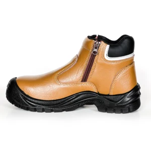 Wholesale Mid Top Genuine Leather Safety Boots with Zipper Anti Smash Puncture Proof Security Shoes Hard Wearing Work Footwear
